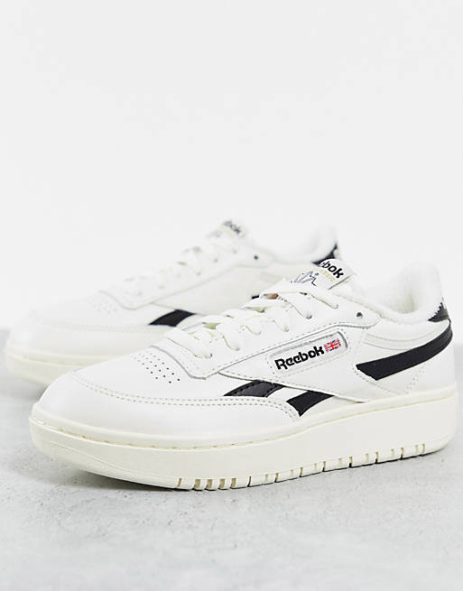 Shoes Trainers/Reebok Club C Double chunky trainers in white and black 