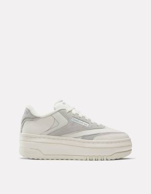 Reebok Club C Double Extra Sneakers In Chalk With Light Gray Detail-white In White
