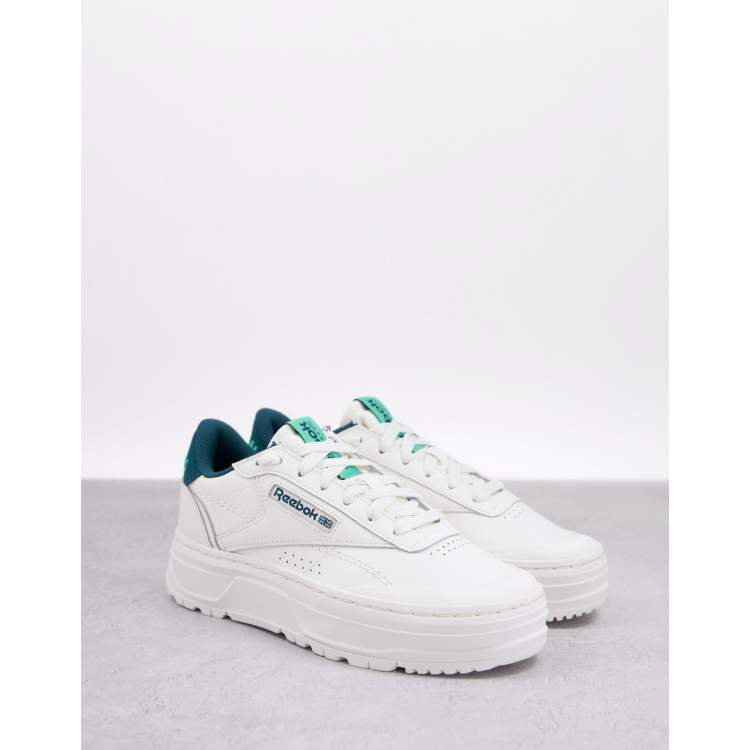 Reebok Club C Double Geo platform sneakers in white and | ASOS