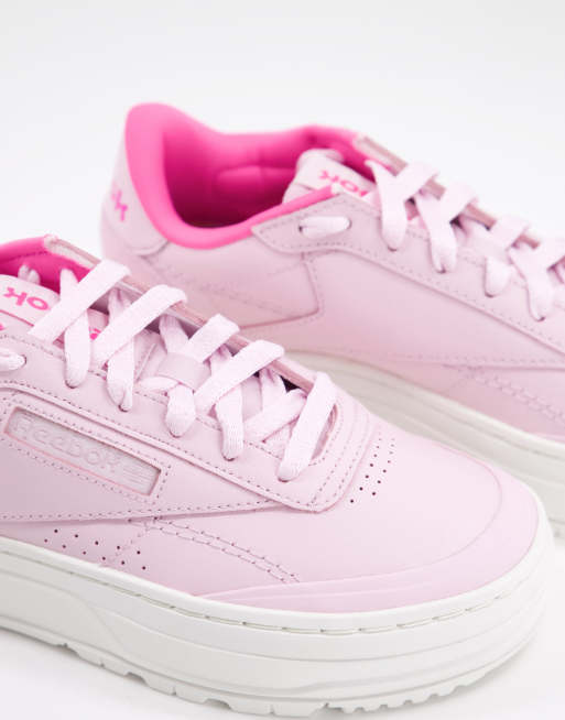 Reebok – Club C Double Geo – Sneaker in Rosa mit flacher Plateausohle, 2 von 4