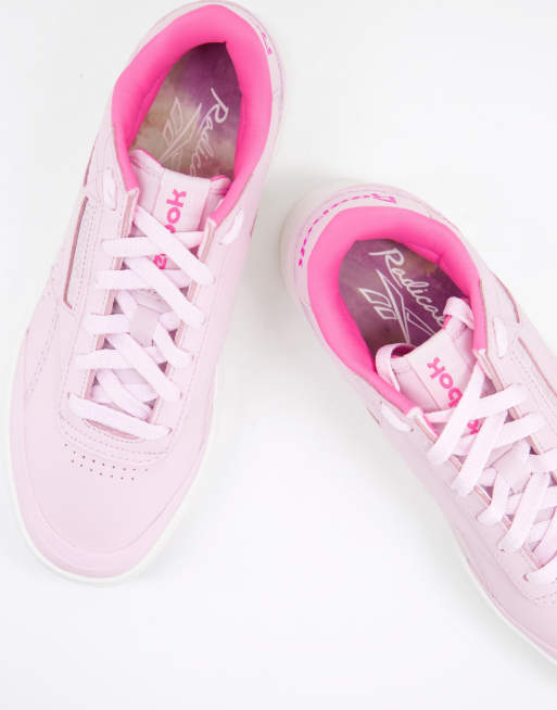 Reebok – Club C Double Geo – Sneaker in Rosa mit flacher Plateausohle, 3 von 4