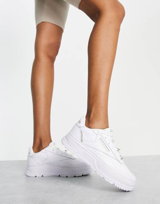 Reebok Club C Double Geo sneakers in white ASOS