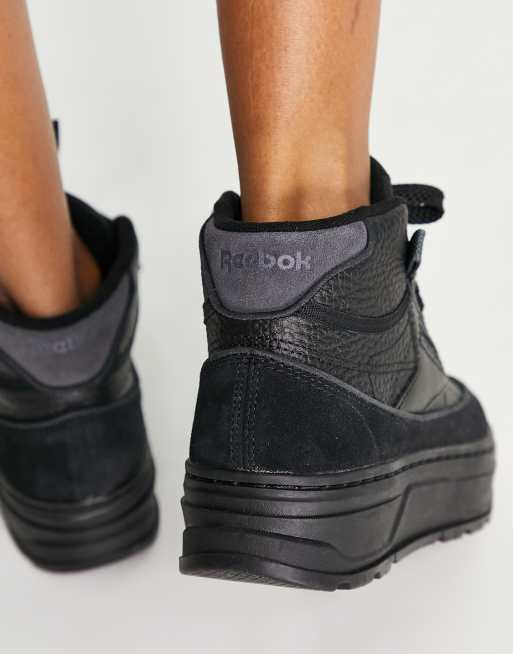 Reebok Club C Double Geo trainers in triple black, 2 of 4