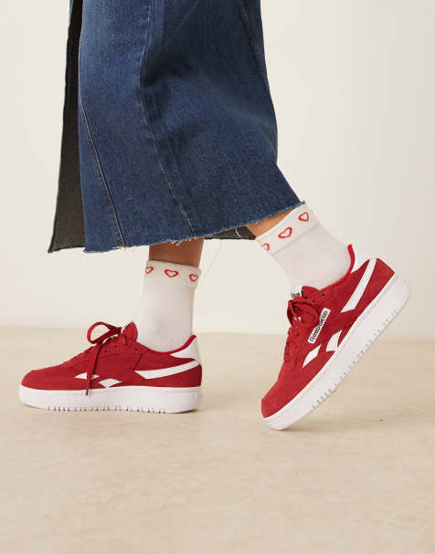 Reebok Club C Double Revenge sneakers in burgundy and white - view 1