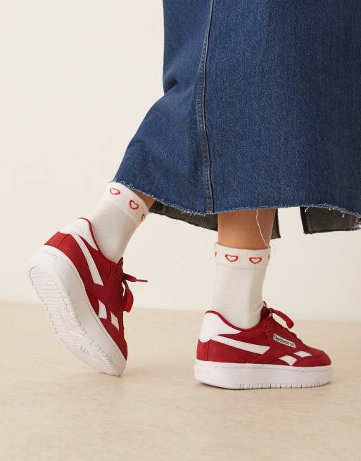 Reebok Club C Double Revenge sneakers in burgundy and white, 3 of 5
