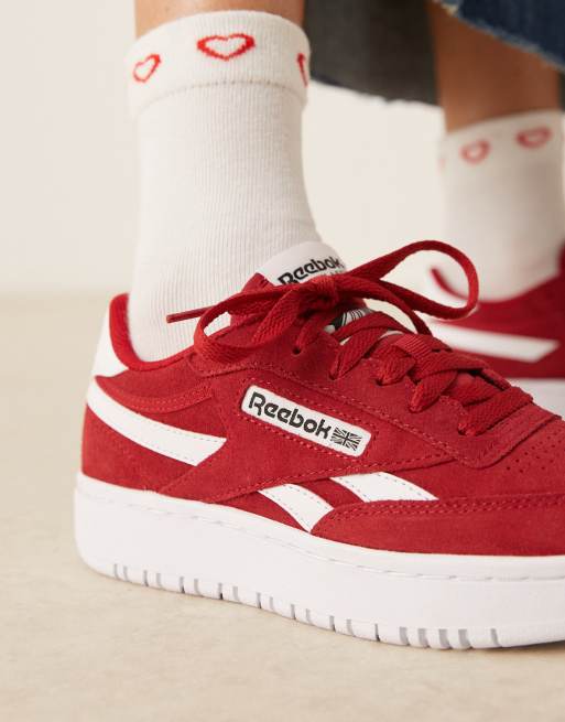 Reebok Club C Double Revenge sneakers in burgundy and white, 4 of 5
