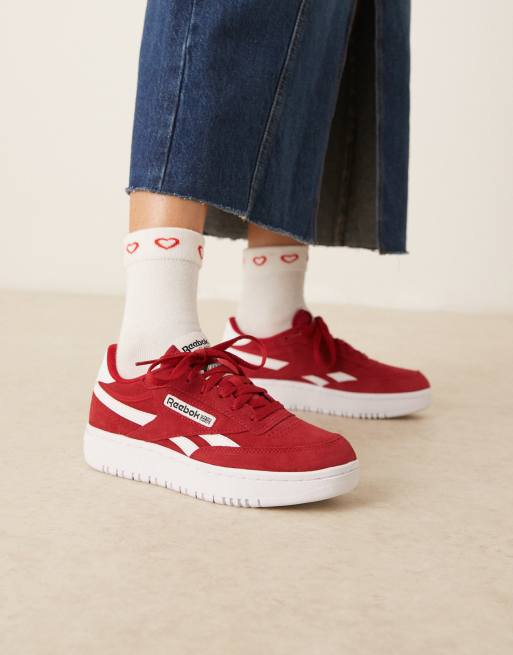 Reebok Club C Double Revenge sneakers in burgundy and white, 5 of 5