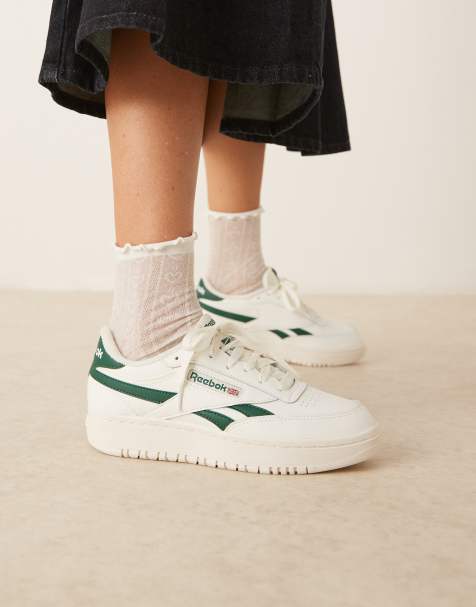 Reebok Club C Double Revenge sneakers in white and green detail - view 1