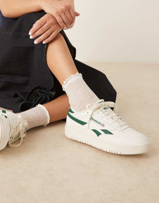 Reebok Club C Double Revenge sneakers in white and green detail, 5 of 5