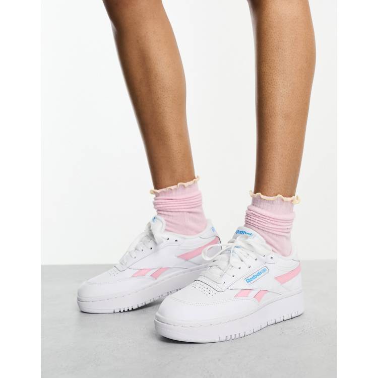 Reebok Club C Double Revenge sneakers in white with pink detail