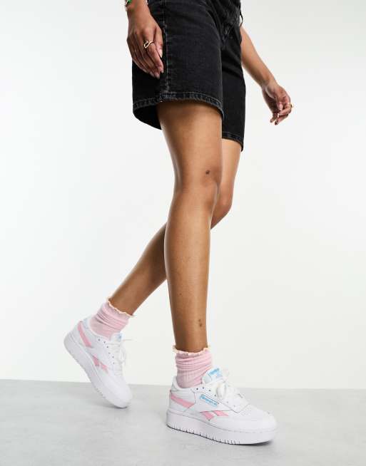 Reebok Club C Double Trainer In Chalk And Pink - Exclusive To ASOS