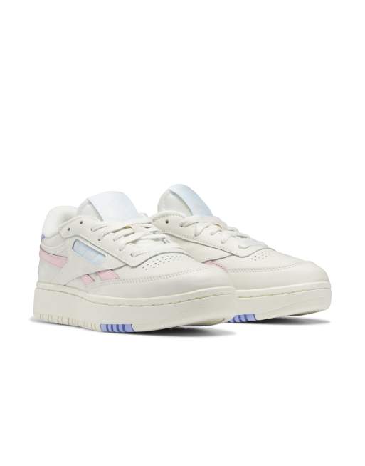 Reebok Club C Double sneakers in chalk with pink detail - Exclusive to ASOS