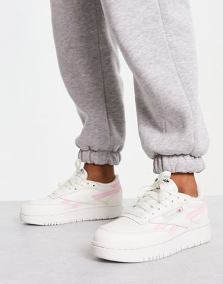 Reebok Club C Double sneakers in chalk and pink - exclusive to ASOS | ASOS