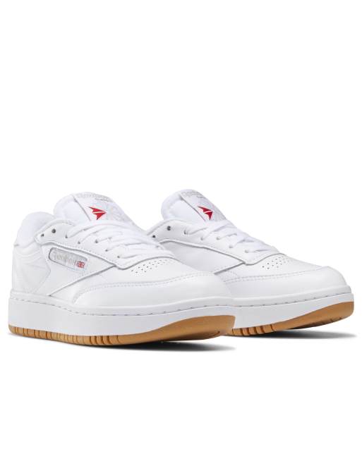 tsunami Que pasa Sinis Reebok Club C Double sneakers in white and gum sole | ASOS