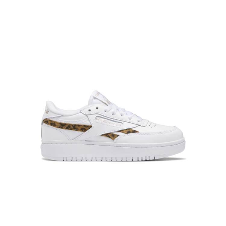 Reebok Club C Double sneakers in white and leopard - exclusive to ASOS