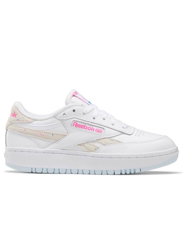 Reebok Club C Double sneakers in white/blue/pink