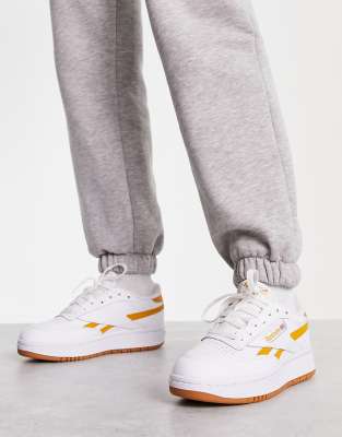 Reebok white sale orange