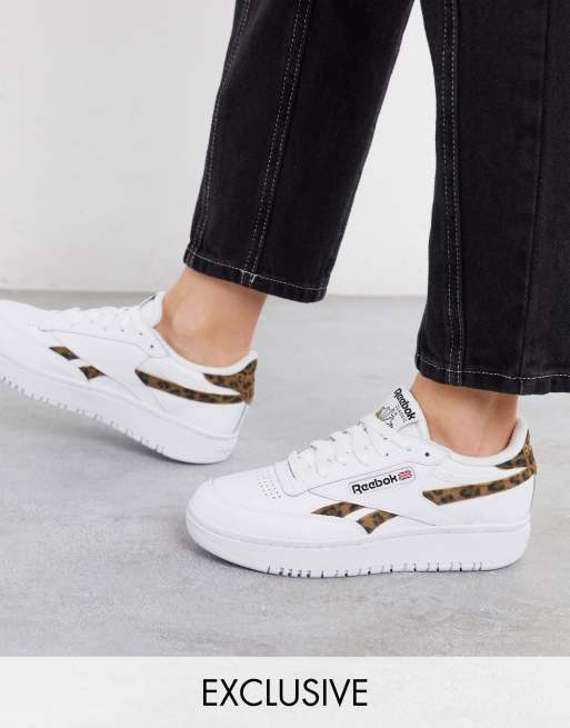 Reebok cheap leopard trainers