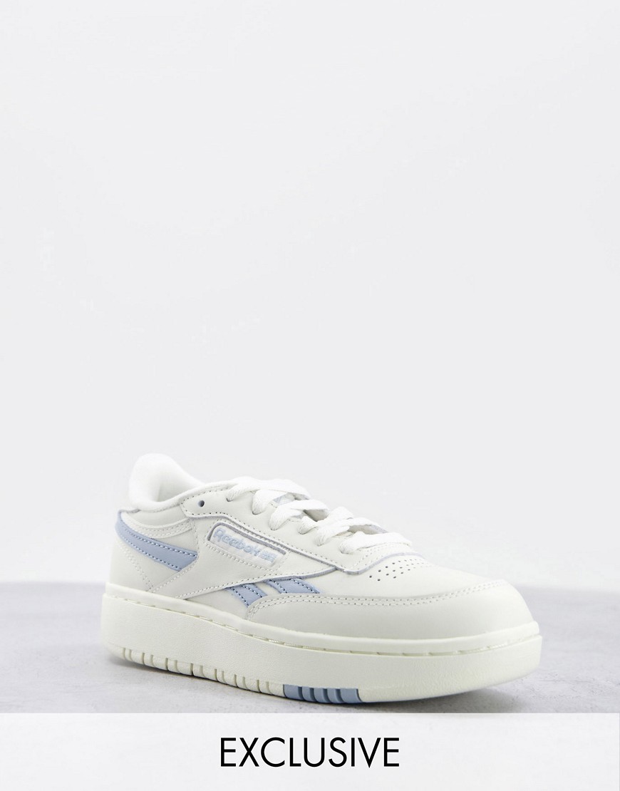 Reebok Club C Double trainers in chalk and baby blue - exclusive to ASOS-White
