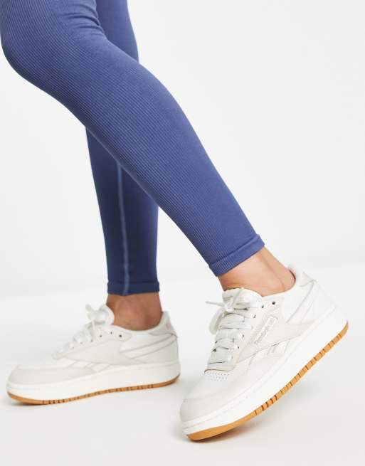 Reebok Club C Double trainers in chalk and beige ASOS