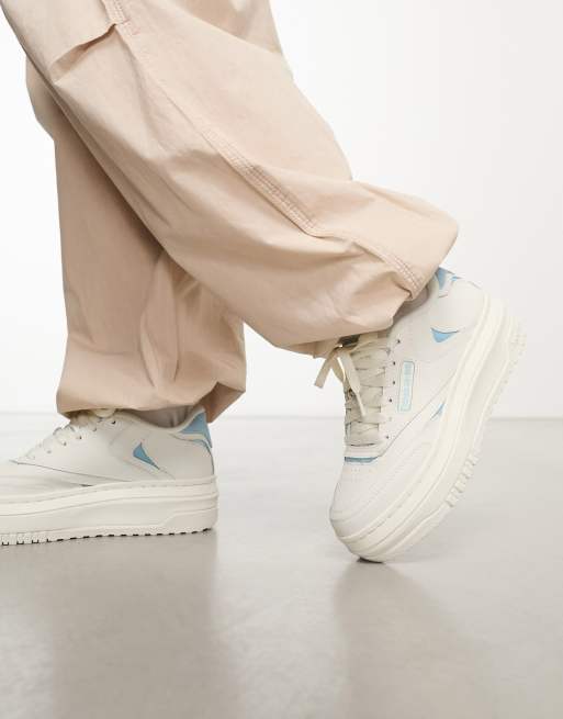 Reebok Club C Extra sneakers in chalk with baby blue detail | ASOS