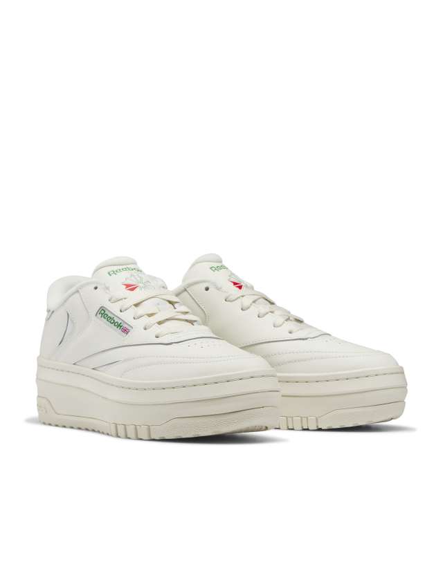 Reebok Club C Extra sneakers in chalk with green detail