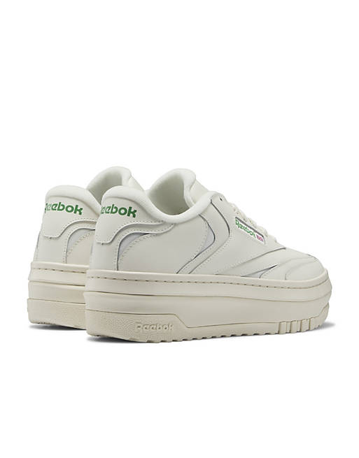 Reebok Club C Extra sneakers in chalk with green detail