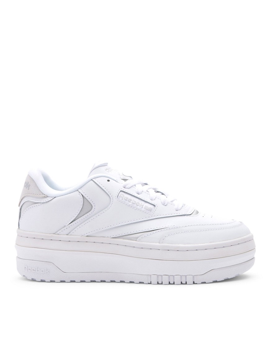 Shop Reebok Club C Extra Sneakers In White And Silver