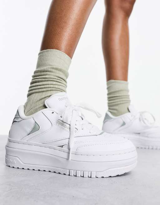 Reebok Club C Extra sneakers in white with sage detail | ASOS