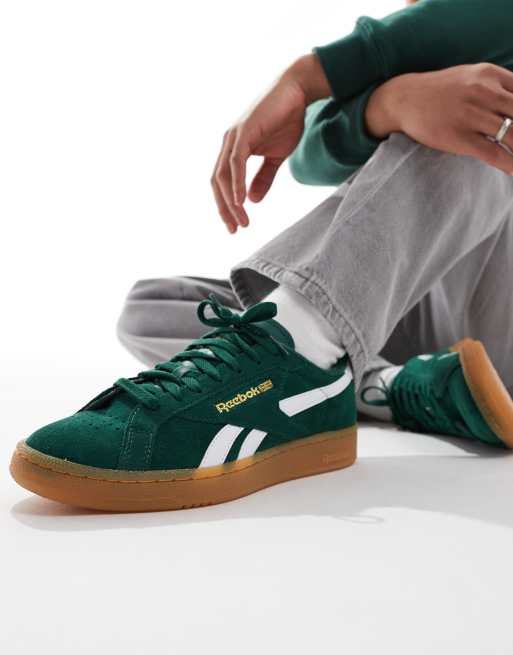 Reebok Club C Grounds Sneaker aus Wildleder in Grun mit Gummisohle