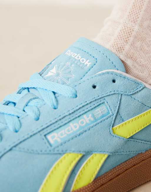 Reebok Club C Grounds sneakers in blue and yellow detail with gumsole, 5 of 5