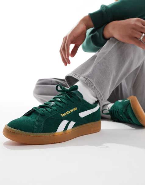 Reebok Club C Grounds suede trainers with gum sole in green