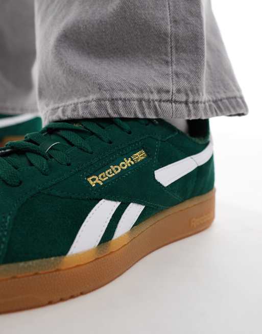 Reebok Club C Grounds suede trainers with gum sole in green