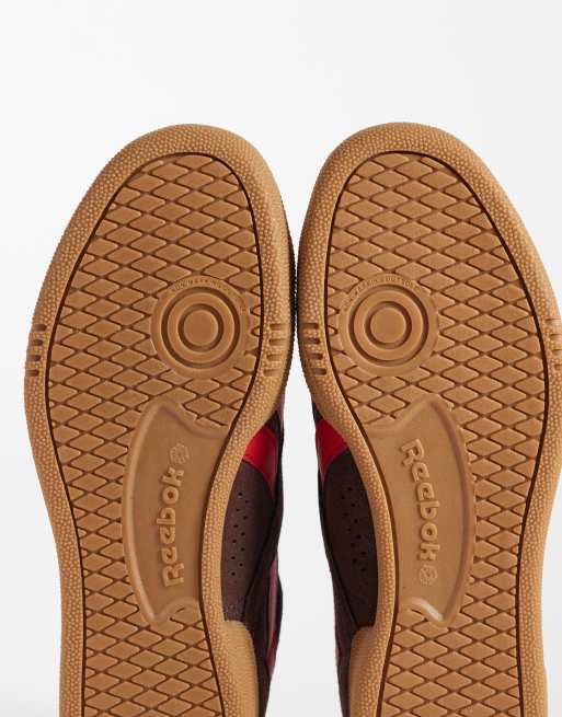 Reebok Club C Grounds UK sneakers in brown and red, 5 of 5