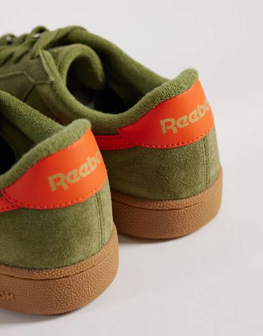 Reebok Club C Grounds UK sneakers in green and orange, 2 of 5