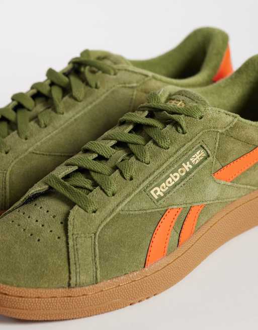 Reebok Club C Grounds UK sneakers in green and orange, 4 of 5