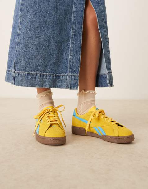 Reebok Club C Grounds UK sneakers in yellow and blue detail - view 1