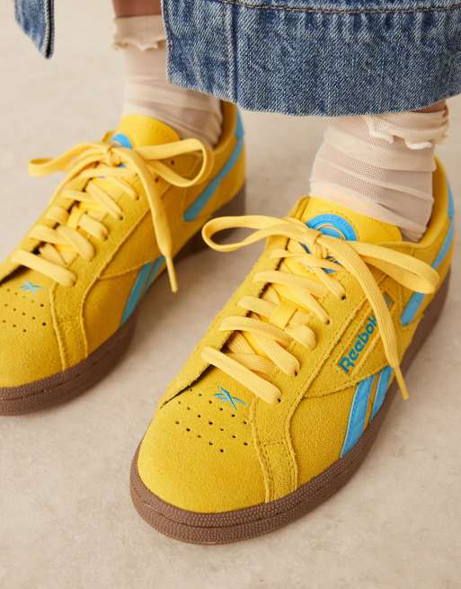 Reebok Club C Grounds UK sneakers in yellow and blue detail