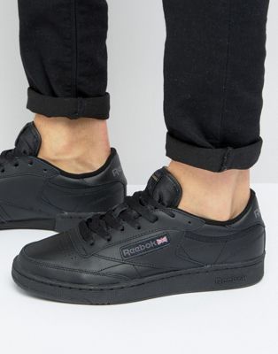 Reebok Club C Leather Sneakers in black | ASOS