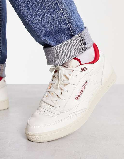 Club C Mid II sneakers in white and red | ASOS