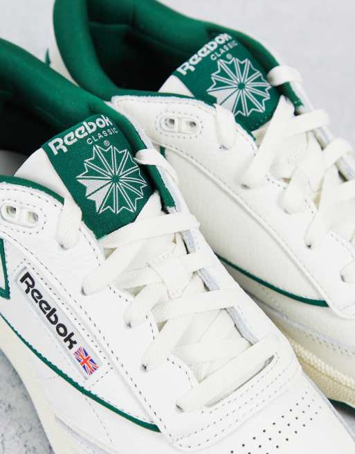 Reebok Club C Mid Chalk White & Green Shoes