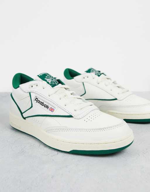 Reebok Club C Mid Chalk White & Green Shoes