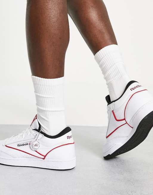 Reebok - Club C Midi II - Sneakers in wit en rood, exclusief bij ASOS, 2 van 4