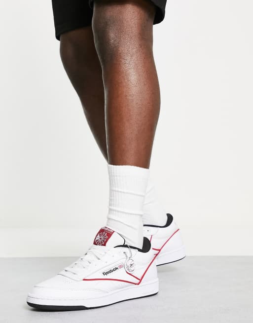 Reebok - Club C Midi II - Sneakers in wit en rood, exclusief bij ASOS, 4 van 4