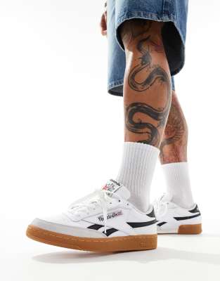 Reebok - Club C Revenge - Baskets vintage avec semelle en caoutchouc - Blanc et noir