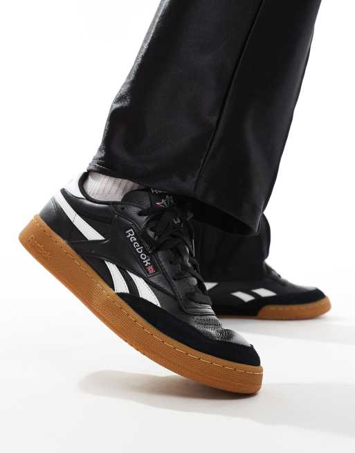 Reebok - Club C Revenge - Baskets vintage avec semelle en caoutchouc - Noir et blanc 