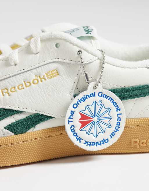 Reebok - Club C Revenge - Hvide og grønne sneakers med gummisål, 3 af 5