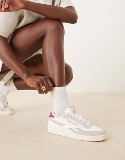 Reebok Club C Revenge sneaker in white with gray and red detail - view 1
