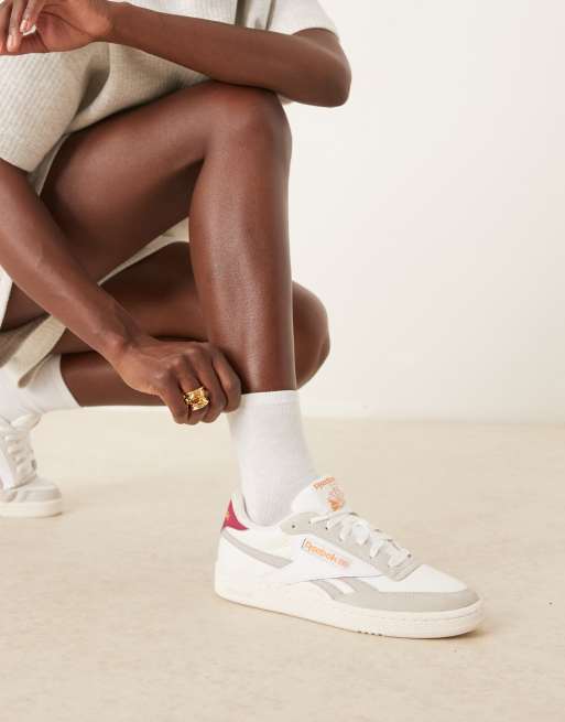 Reebok Club C Revenge sneaker in white with gray and red detail, 3 of 5