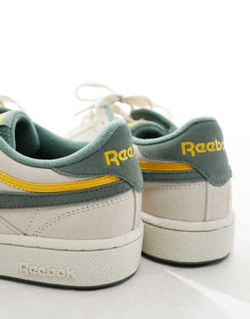 Reebok Club C Revenge sneakers in chalk with green and yellow detail